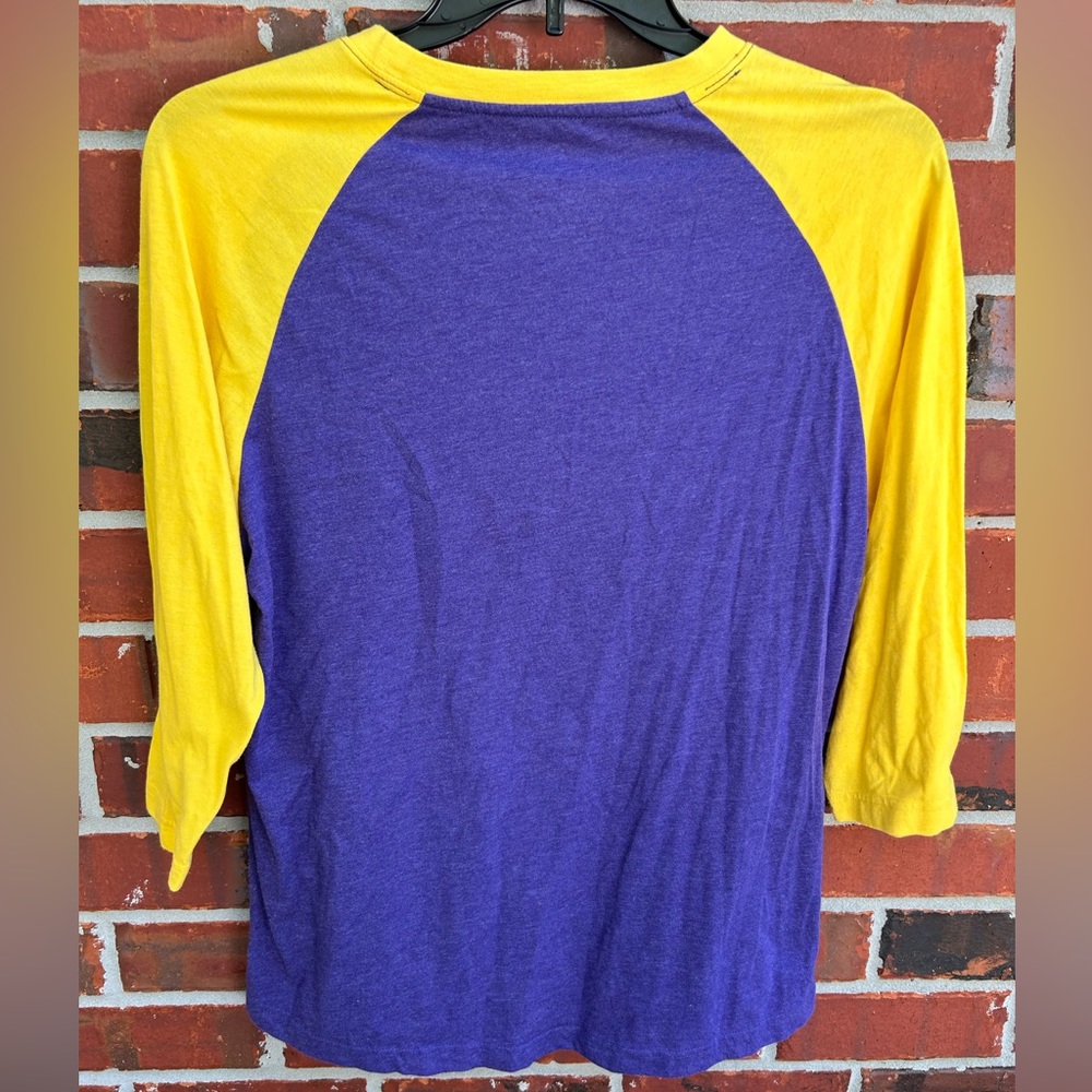 Colosseum LSU Tigers 3/4 Length Sleeve Large Cotton/Polyester Blend Shirt - Picture 3 of 5